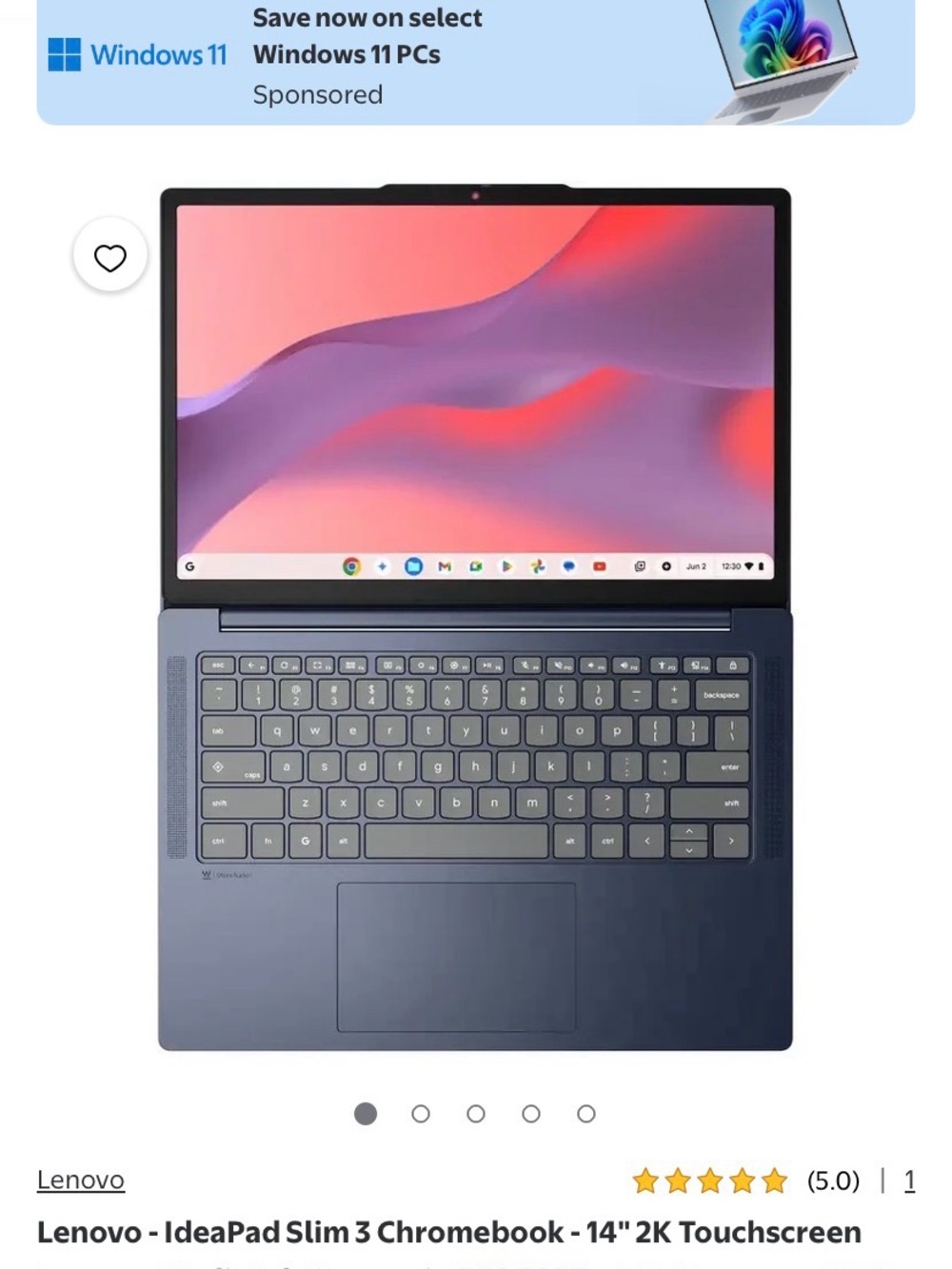 Lenovo Slim 3 Chromebook in Deep Blue